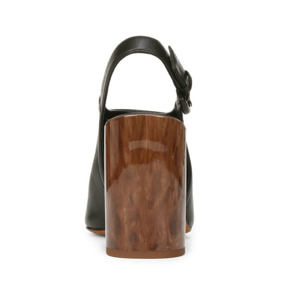 Vince Black Leather Heeled Mules - Picture 3 of 5